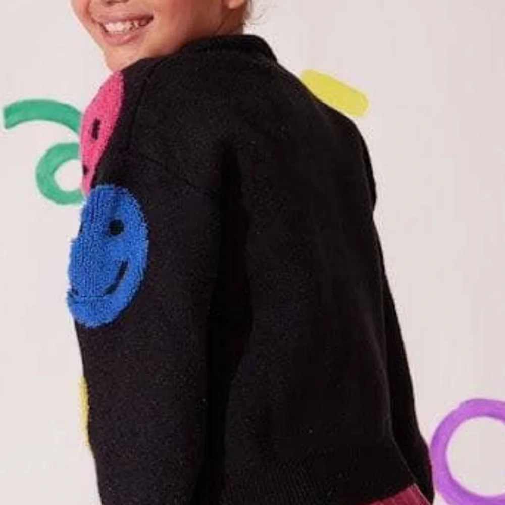 Lola & the Boys Happy emoji Cardigan 8 - Picture 5 of 7